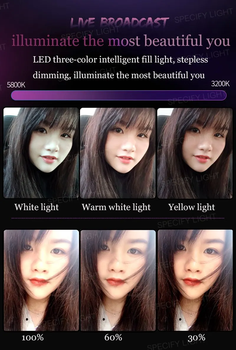 10 26cm LED Studio Camera Ring Light Kit Photography Photo Camera Ring Light With Tripod USB Plug For Phone Holder Make Up Youtube A (6)