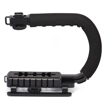 

New U Shape Bracket Video Handle Handheld Stabilizer Grip Holder w/1/4"Screw Cold Shoe Mount for DSLR SLR Camera