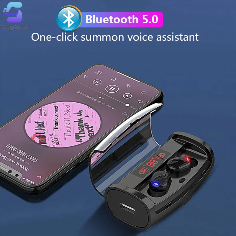 M18 Mini Waterproof Bluetooth Earphone TWS Wireless Earphones LED Power Display V5 0 Headphones with 2600mAh Charging Box