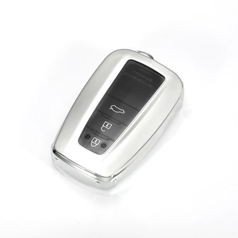 E-silver Все включено мягкий TPU чехол для автомобильных ключей пластиковая пилочка для ногтей C-HR CHR Prado защита для ключей брелок прочный жесткий - Название цвета: E-silver