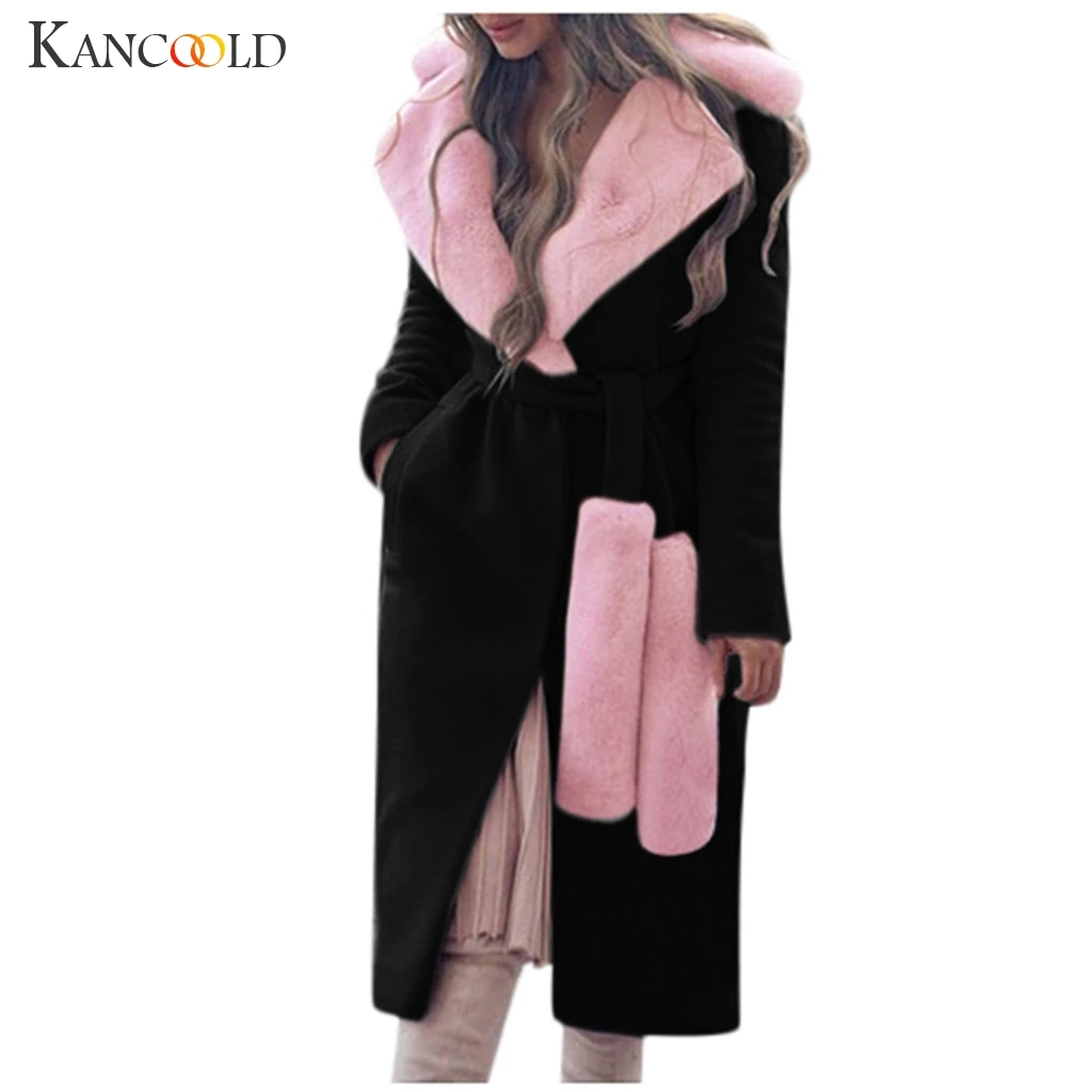 KANCOOLD UKBrand, новая мода, Осенний Повседневный двубортный простой классический длинный плащ с поясом, Шикарная ветровка