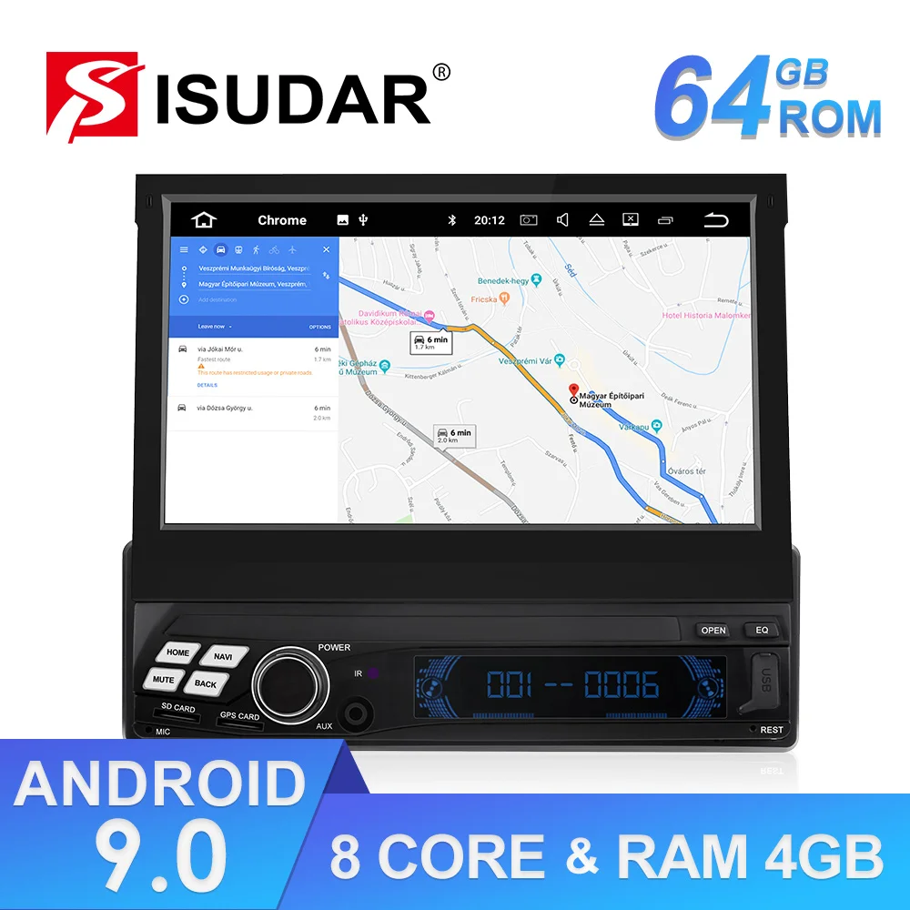 Isudar Universal Auto Multimedia-Player 1 Din Android 9 7 Zoll Abnehmbare Multi touchscreen Octa Co