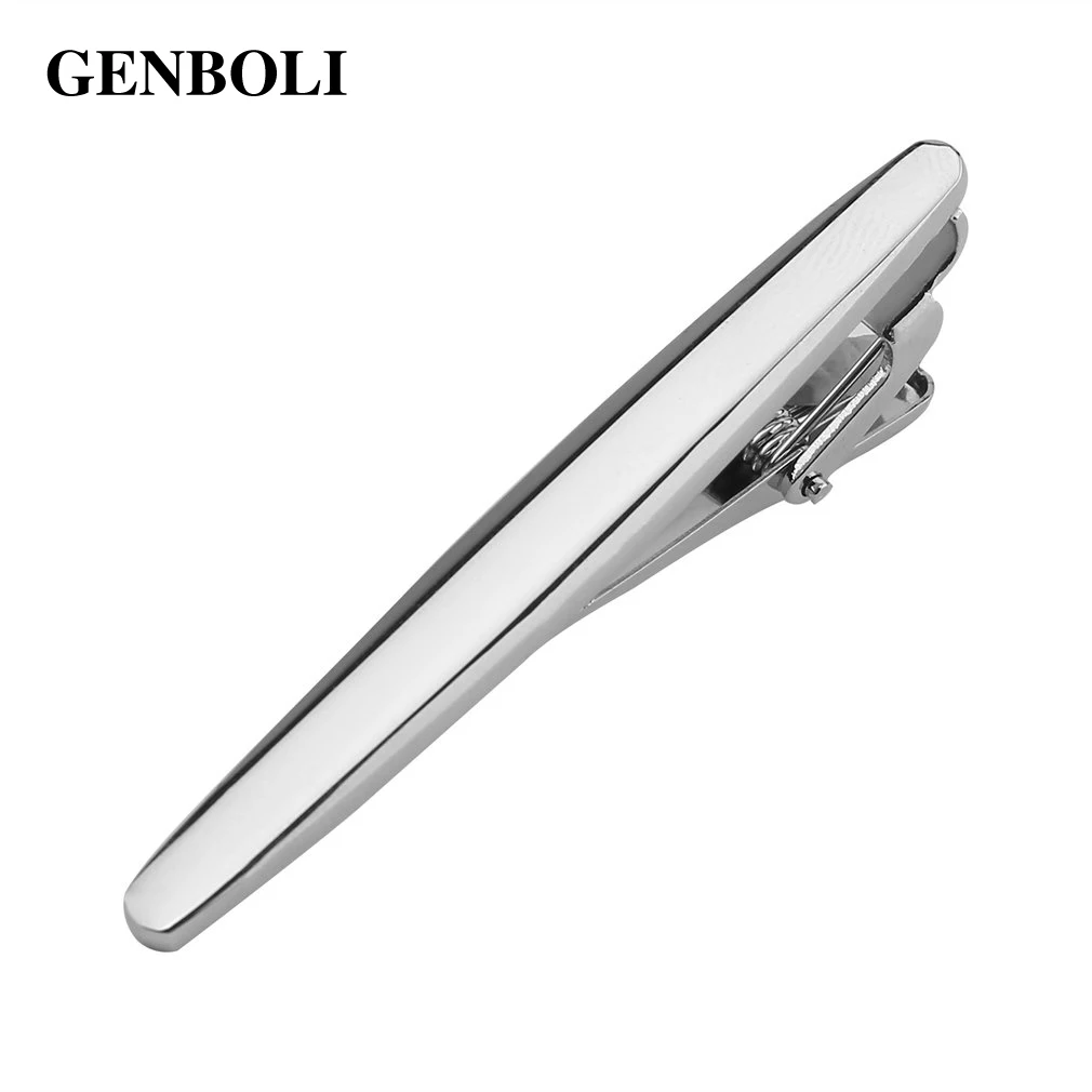 

GENBOLI 100% Brand New Chic Gentleman Slim Collar Mirror Face Classic Tips Stainless Steel Tie Clip Drop Shipping Wholesale A35