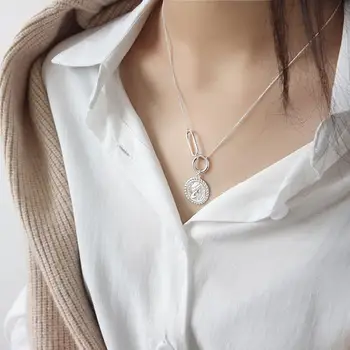 

INS Retro Elizabeth Portrait Necklaces & Pendants For Women 925 Sterling Silver Student Girl Vintage Jewelry 925-157