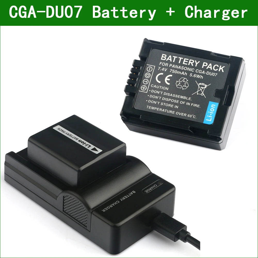 CGA-DU07 CGA DU07 2pc Аккумулятор и зарядное устройство для Panasonic CGR-DU07 NV GS120 GS140 GS150 GS180 GS188