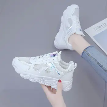 

Women Fashion Concise Casual All-match Breathable Mesh Sport Solid Color Running Sneakers