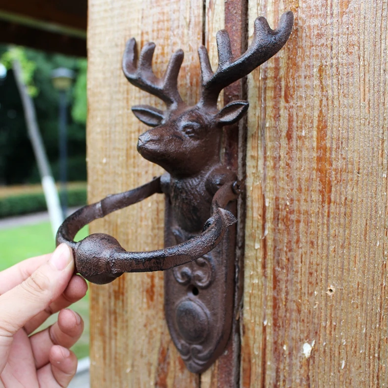 Jd European Retro Cast Iron Door Knocker Crafts Deer Head Door Knock  Antique Door Handle Garden Home Decoration - Door Handles - AliExpress