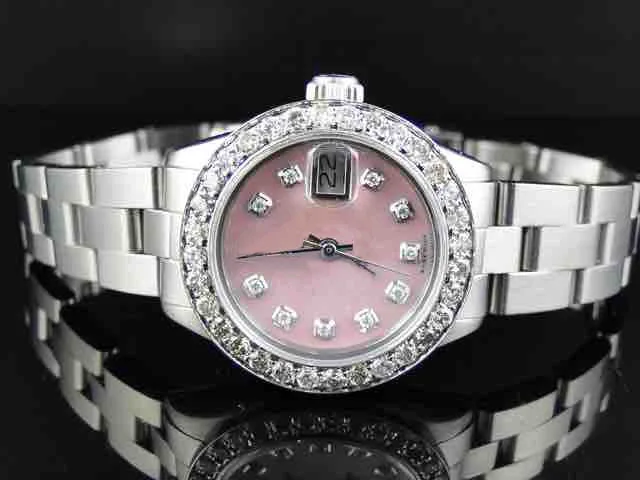 luxury women AAA 26mm Pink face automatic mechanical watch Shell face No battery sweeping DateJUST watches rolexable Reloj Mujer afbeelding