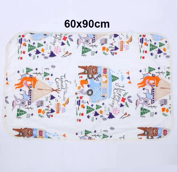 60x90cm fox Пеленка, пеленка, простыня, матрас, пеленальный коврик, постельные принадлежности, детские, водонепроницаемые, многоразовые, детские, Мультяшные, хлопковые пеленки - Цвет: 60x90cm fox