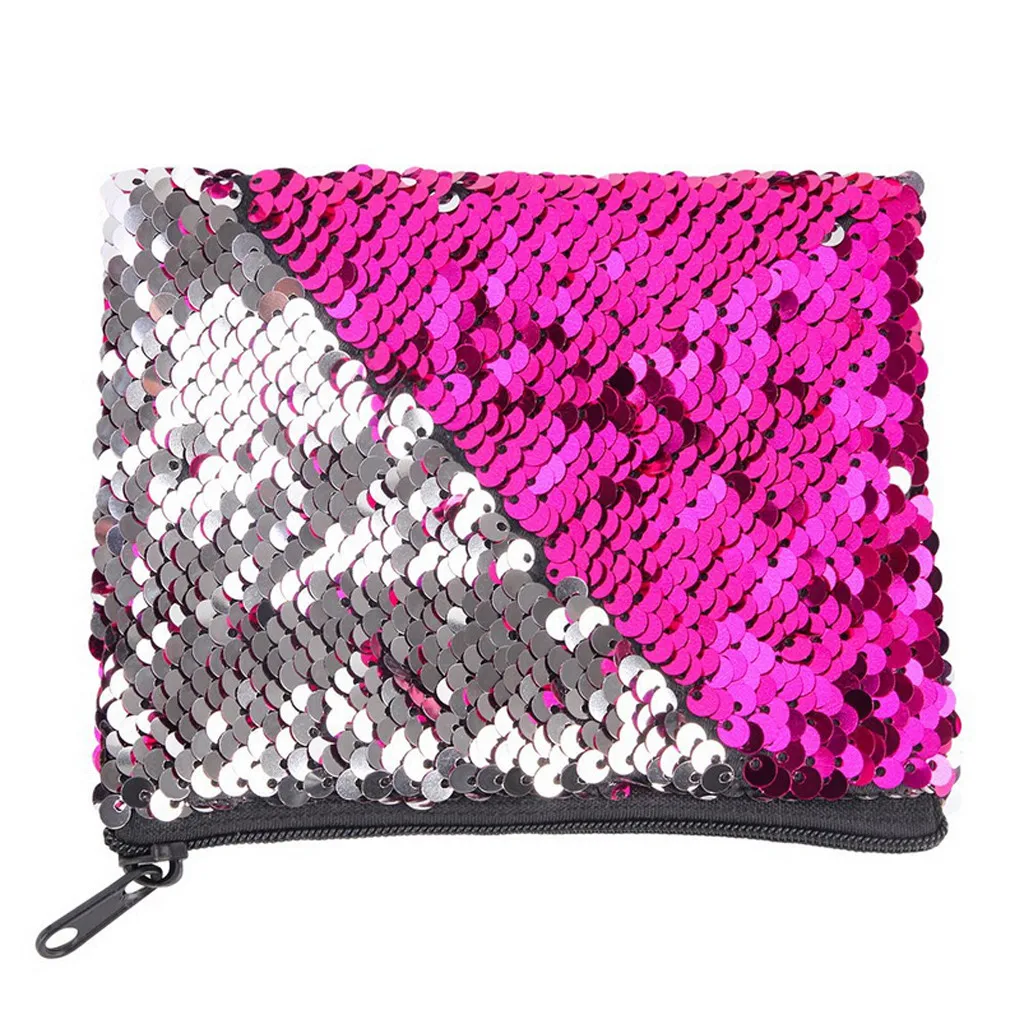 

Fashion Women Girl Sequins Bling Zipper Bags Coin Purse Card Holders Handbag Small Zipper Wallet With Coin Purse D2