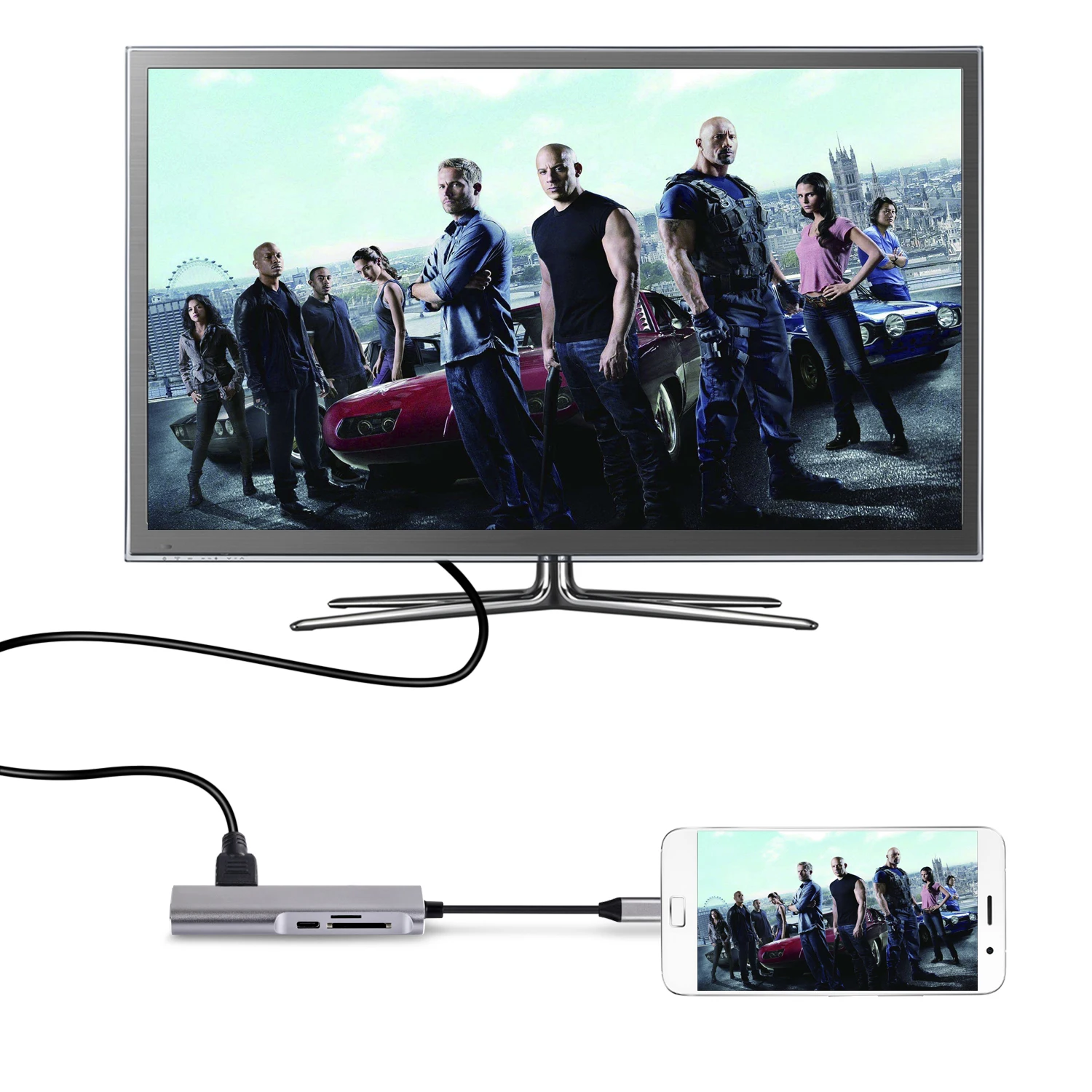 Hannord 5 в 1 USB-C концентратор тип-c к HDMI 4K+ USB 3,0+ SD/TF кард-ридер Многофункциональный USB C концентратор адаптер для Macbook samsung
