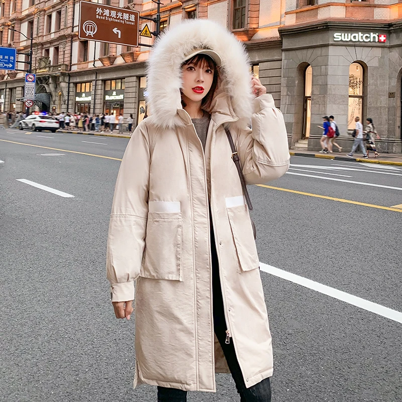 

2019 Women's Winter Autumn Jacket Long Warm Cotton Parka Hooded With Fur Collar Coat New Fashion Design Jackets For Women