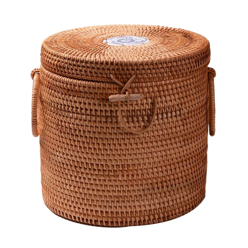 ^*Best Offers Rattan Woven Cylindrical Tea Cake Storage Box Canister Lid Container Tea Ceremony Tool ^*Best Offers Rattan Woven Cylindrical Tea Cake Storage Box Canister Lid Container Tea Ceremony Tool