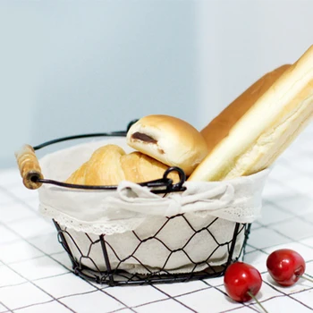 

Vintage Wrought Iron Storage Basket Kitchen Storage Basket Fruit Bread Basket Desktop Basket CLH@8