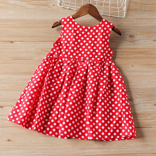 Minnie Mouse robe rouge blanc dot filles princesse robe taille 98-104 (110)  + bandeau