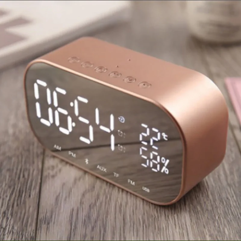 

VTIN S2 LED Display Wireless Bluetooth Speaker Digital Alarm Clock Subwoofer Stereo Loudspeaker Support FM Radio/AUX-in/TF Card