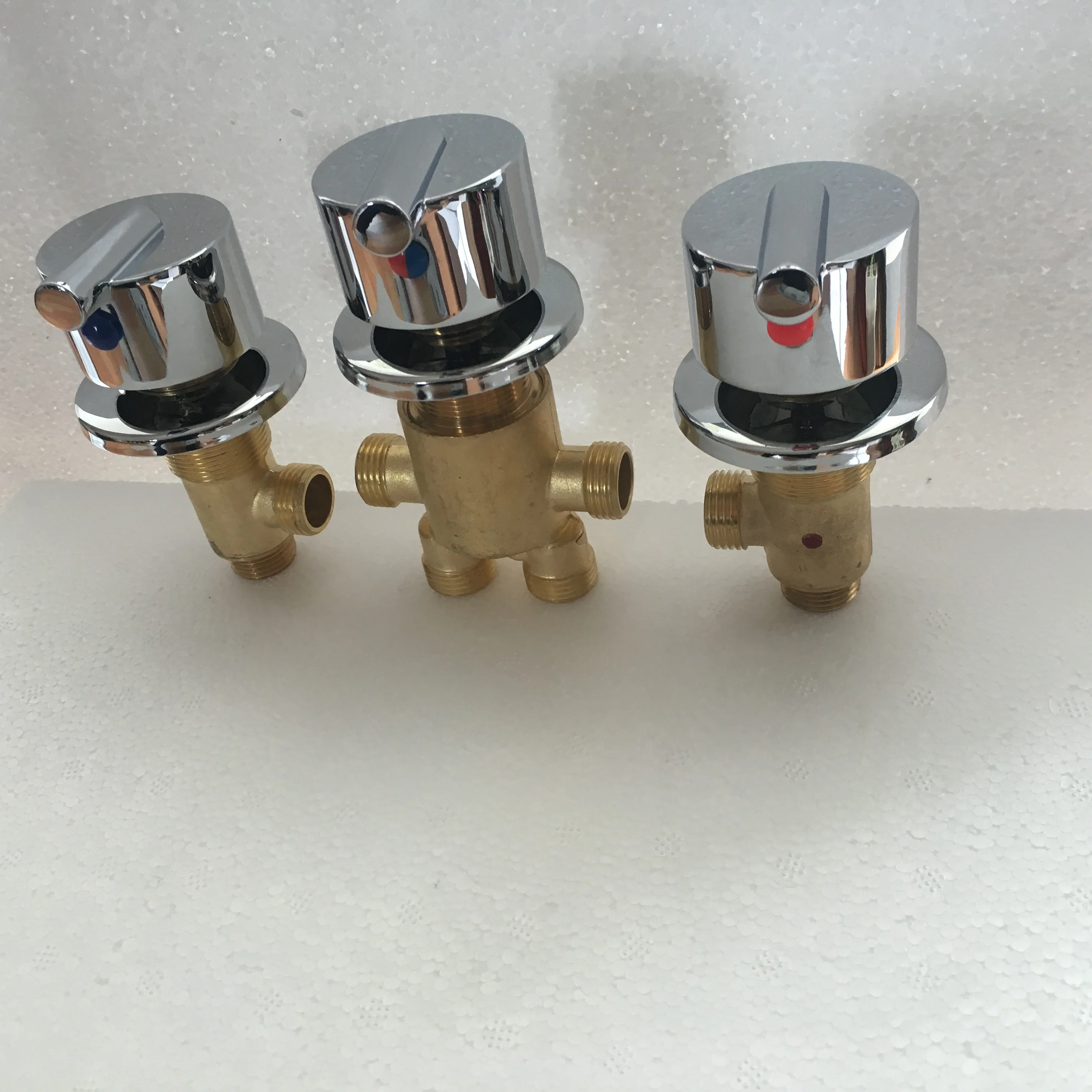 Solid Brass Chrome Finish Bathtub Hot and Cold Water Control Valve Bath Shower Mixer Bathtub Faucet 3 Piece Set Switch Valve bathtub faucet shower faucet