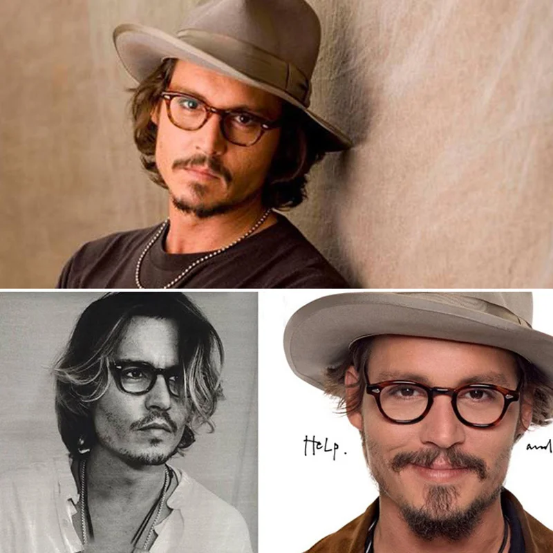 Продажа Очки для мужчин и женщин от Jonny Depp, оптические очки, оправа, фирменный дизайн, ацетат, винтажные компьютерные прозрачные очки с коробкой, Z080