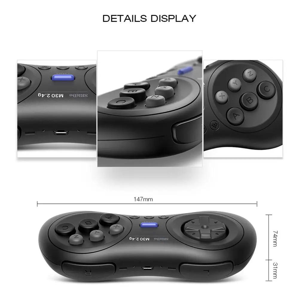 Беспроводной джойстик M30 2,4G для оригинальных игр sega Genesis и sega Mega Drive MD для nintendo Switch PC MAC