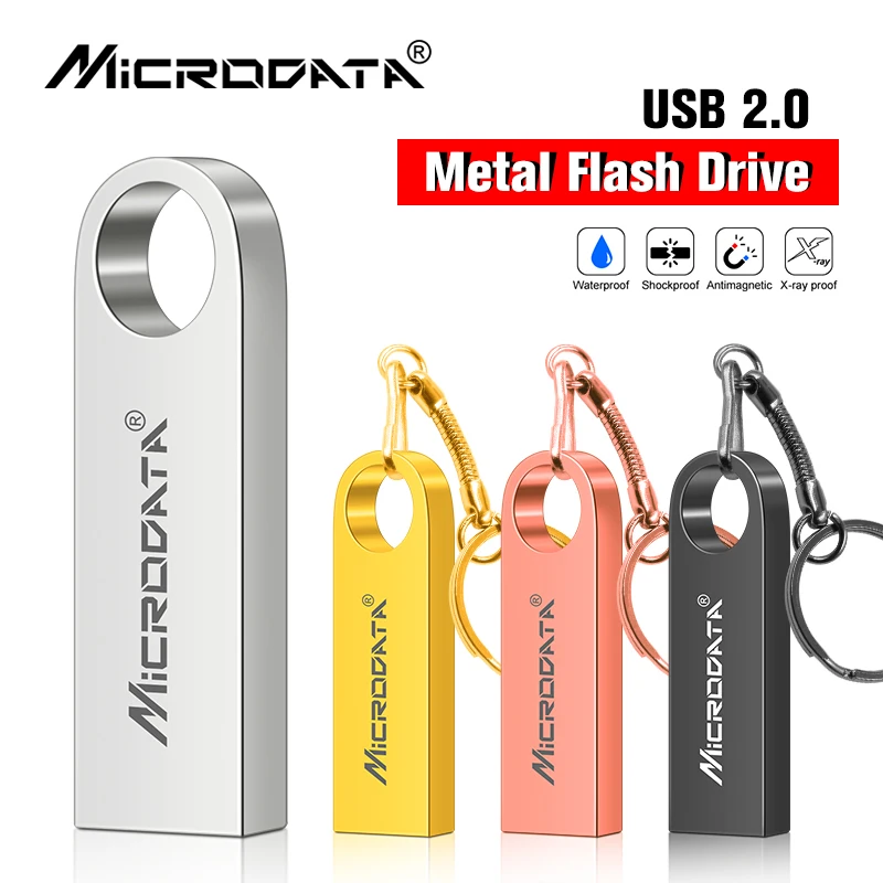 Pendrive unidad Flash USB de Metal, 64 gb, 32gb, 16gb, 128gb, lápiz de memoria de regalo, usb 2,0, resistente al agua