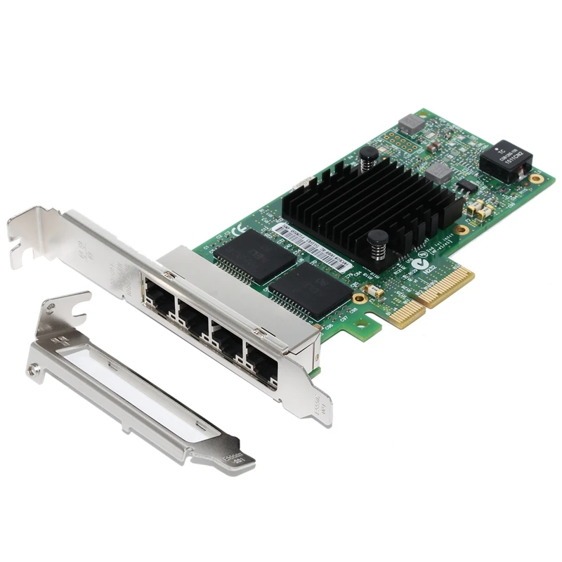 Сетевая карта PCI-Express PCIe X4 четыре Gigabit порта RJ45 серверный адаптер NIC I350-T4