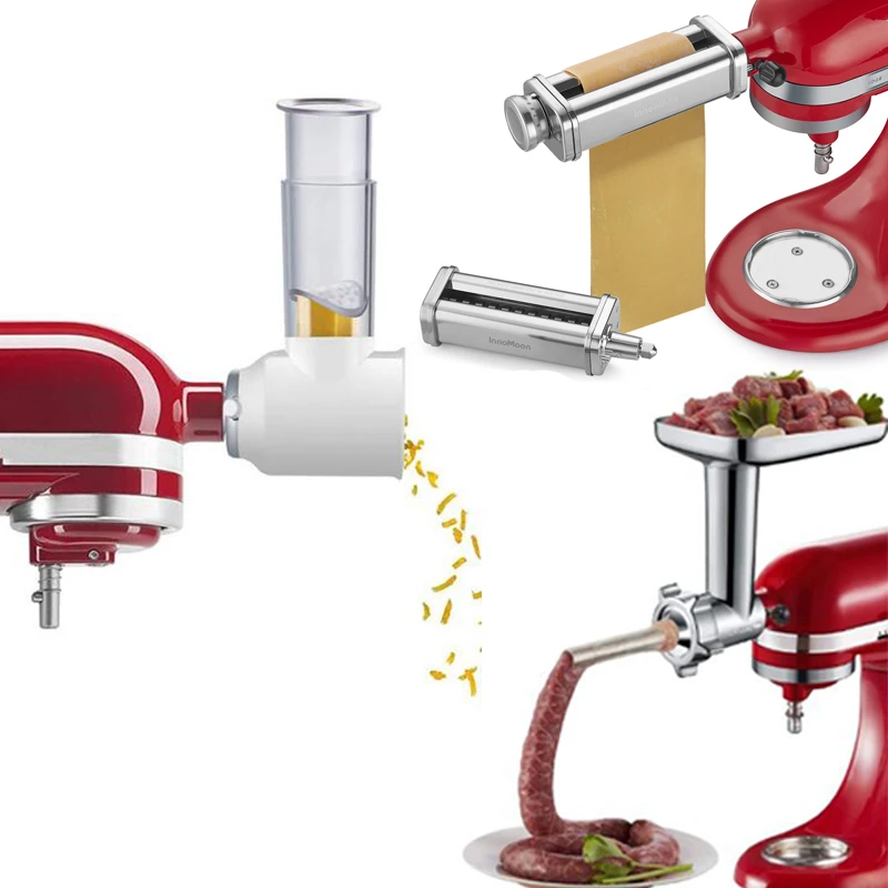 Juego de 3 piezas para horno pasta, accesorios y picadora de carne, accesorios para verticales KitchenAid, novedad de 2023|Máquinas fideos manuales| - AliExpress