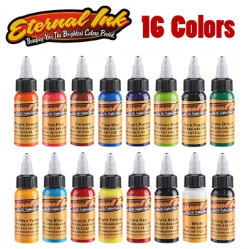 

New Permanent 16 Color Tattoo Ink 1oz / Bottle Set Permanent Makeup Coloring Pigment Eyebrows Body Tattoo Paint Ink Supplies