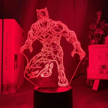 

Black Panther Figure Child Night Light Led Touch Sensor Color Changing Nightlight for Home Decor Bedside Table 3d Lamp