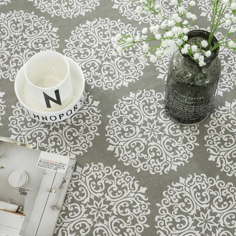 Гордостью Роза серого цвета в винтажном стиле скатерть Настольная дорожка из