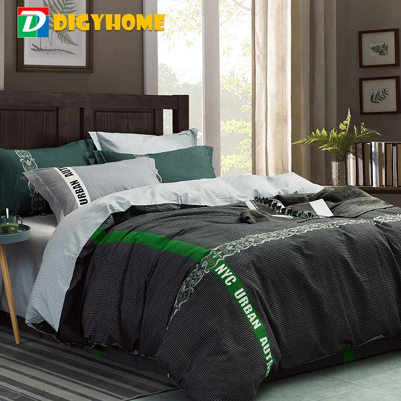 

Thickened Sanding Bedding Set 100% Cotton Fashion Stripes Style Comfortable Bed Sheet Duvet Cover Pillowcase 4pcs Bed Linen Set
