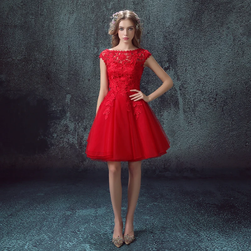Robe de soiree короткое Кружевное красное Элегантное Длинное Вечернее платье больших размеров свадебное банкетное платье для невесты вечерние платья для выпускного вечера