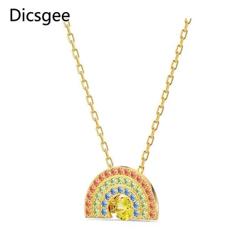 

Dicsgee Peacock Pandents Full Crystal Necklace Colorful Choker Material Chain Necklaces Chain Pendant Elegent Jewelry