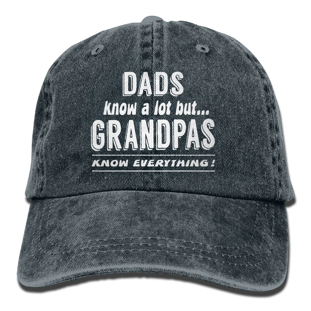 Папа много знает, но Grandpas знать все регулируемый B-Boy Хлопок вареная джинсовая кепка темно-синий