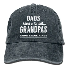 Папа много знает, но Grandpas знать все регулируемый B-Boy Хлопок вареная джинсовая кепка темно-синий