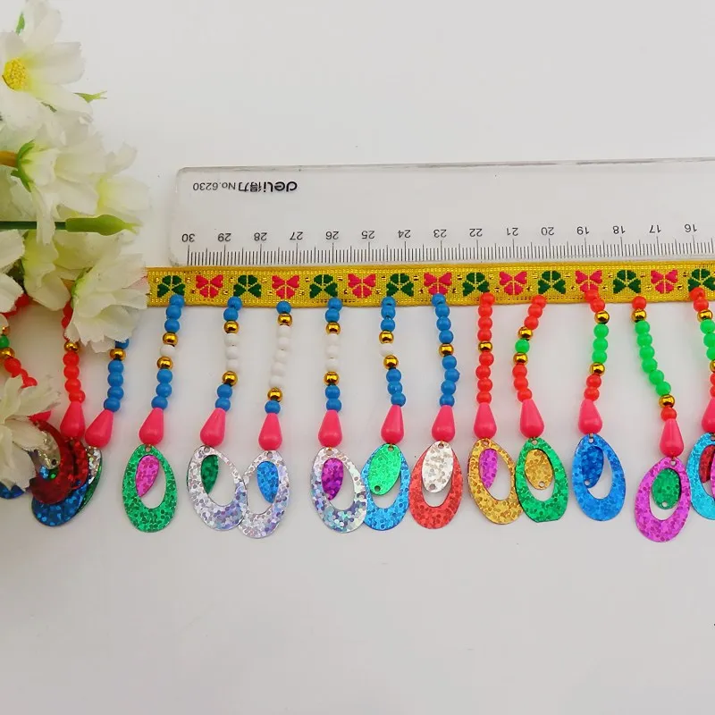 Beading Fringe Pearled Beaded Lace 1 Yard Fringe Tassel Latin Trimming