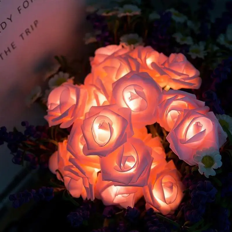 

2M/3M/6M LED Rose Flower String Lights USB LED Artificial Flower Fairy Lights For Valentine's Day Wedding Party Home Decoration
