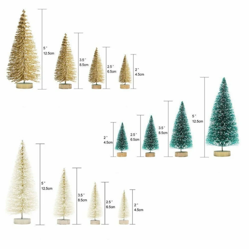 Рождественская Маленькая DIY Рождественская елка поддельная сосновая елка Рождественская елка Санта Снежный Мороз деревенский дом декор мини сизаль бутылка щетка