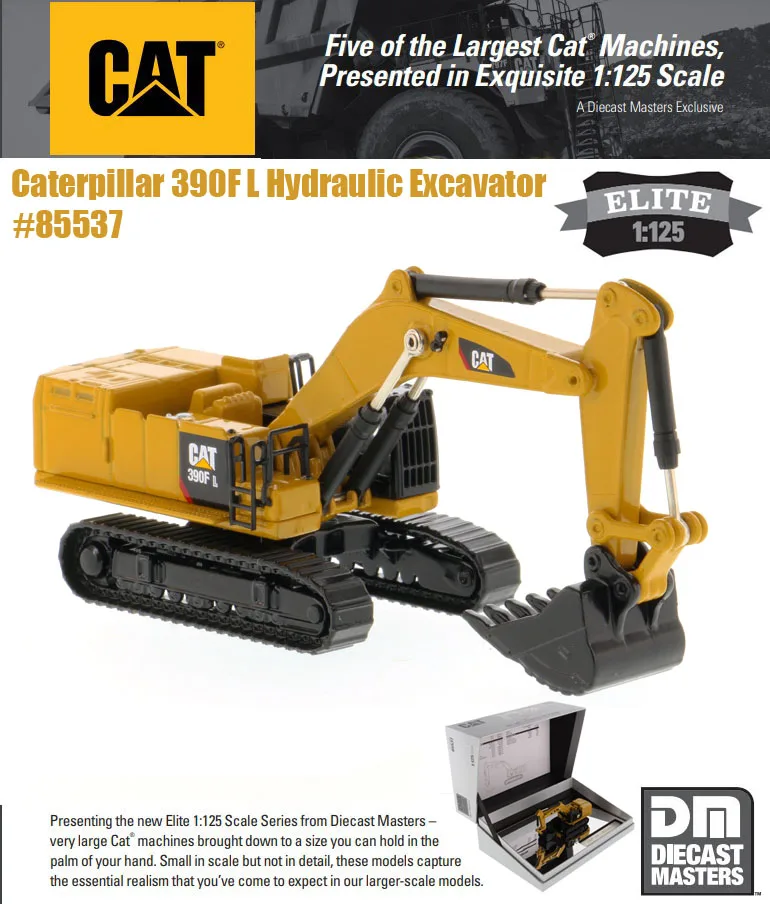 Nuovo Escavatore Idraulico Cat 390F L In Scala 1:125-Serie Elite Di Dm Diecast Master Per Regalo Di Raccolta 85537