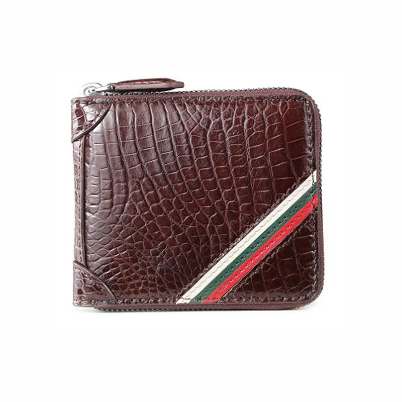 

Luxury brand Crocodile Wallet Male Ultrathin Genuine Leather Zipper purse Will Capacity Short Fund European style free shipping