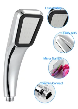 

3pcs shower set water-saving high-pressure shower head handheld 300 hole square bathroom accessories chrome shower head