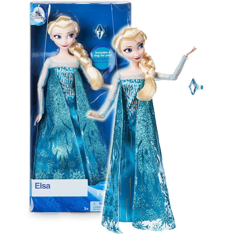 Skup Oryginalny Disney Store mrożone księżniczka elza klasyczna lalka lalka księżniczka z pierścieniem rysunek zabawki dla dzieci prezent na boże narodzenie