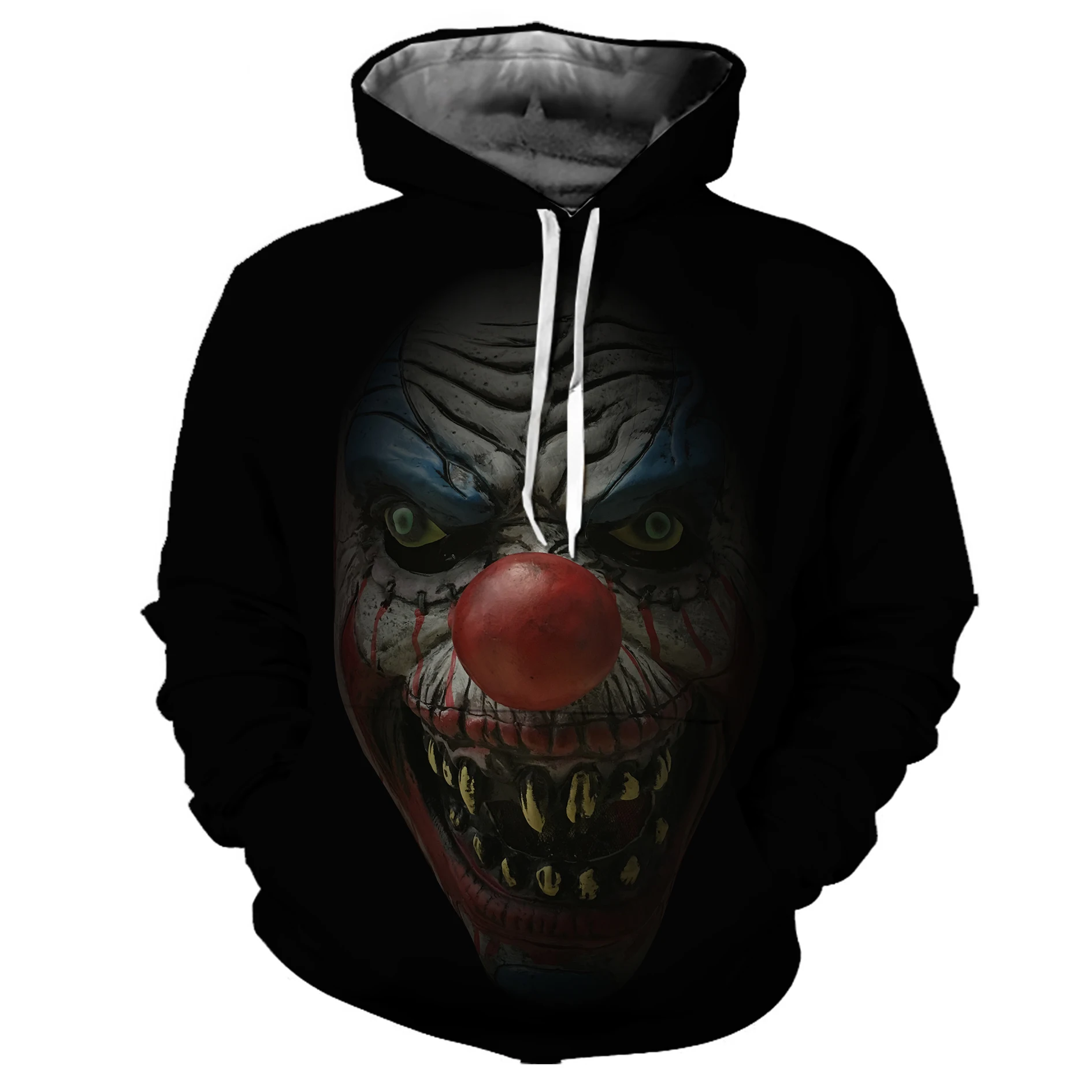 

REAL American US SIZE Fashion High Quality Scary Trippy Clown Sublimation Printing Plus Size 5XL 6XL Hoodies