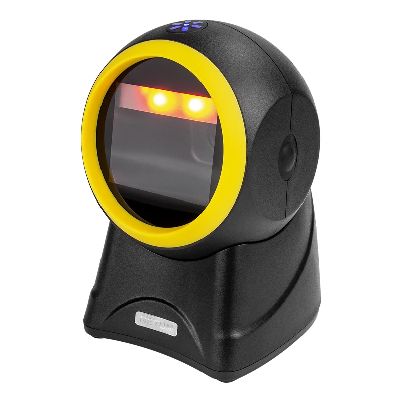 NETUM Portable USB Wired Laser 1D Bar Code Reader 1D 2D Desktop Barcode Scanner With Automatic Sensing Scanning Omnidirectional