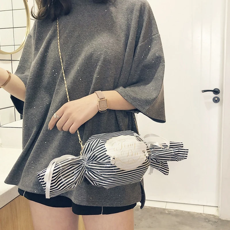 New Candy Shape Handbag Personalized Satchel Girls Sweet Chain Crossbody Bag Shoulder Bag Ladies Pvc Party Clutch Bag Purses