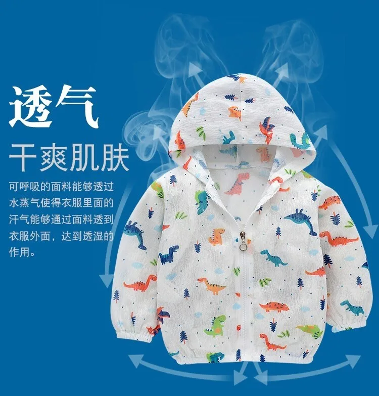 Summer Children Sun Protection Clothing BOY'S Coat Ultrathin Breathable Girls Wind Shield Baby Summer Wear Small CHILDREN'S Aira