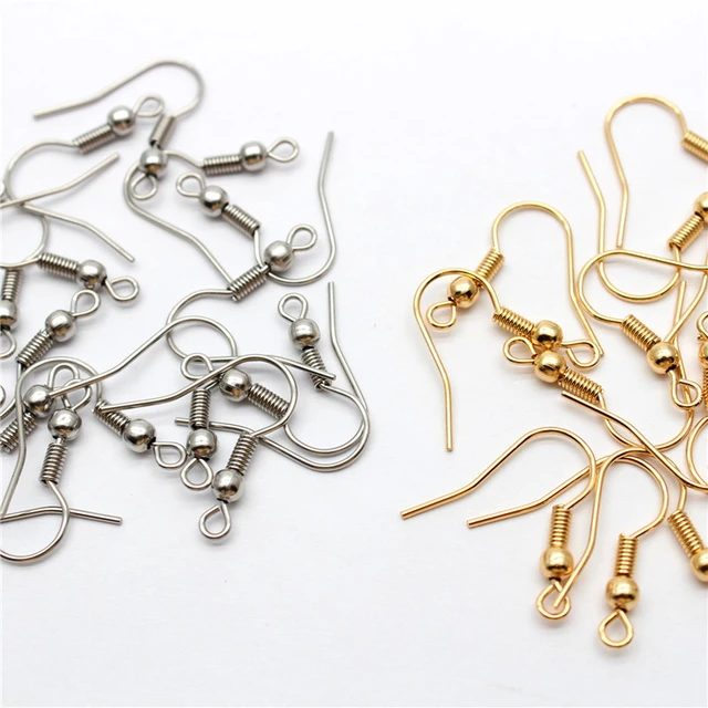 50pcs Stainless Steel 316 Earring Hooks Hypo Allergenic For