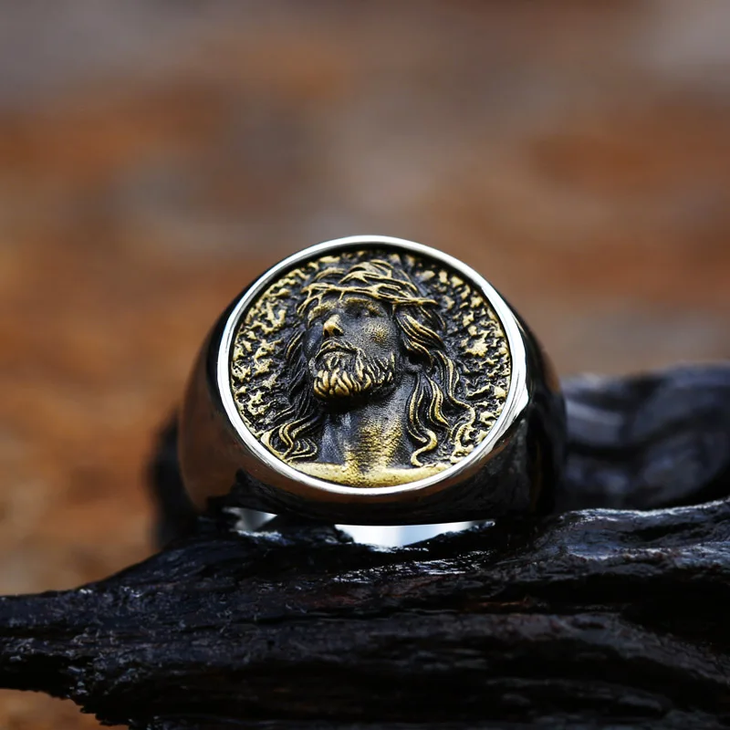Stainless Steel Ring Finger Ring Fashion religion Jesus Ring Cross Exorcism Order Men Jewelry BR8-829