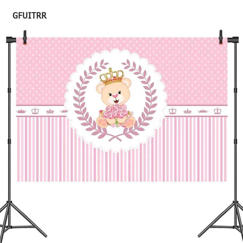 GFUITRR мультяшный медведь фотография Фон фотографии дети первый день рождения