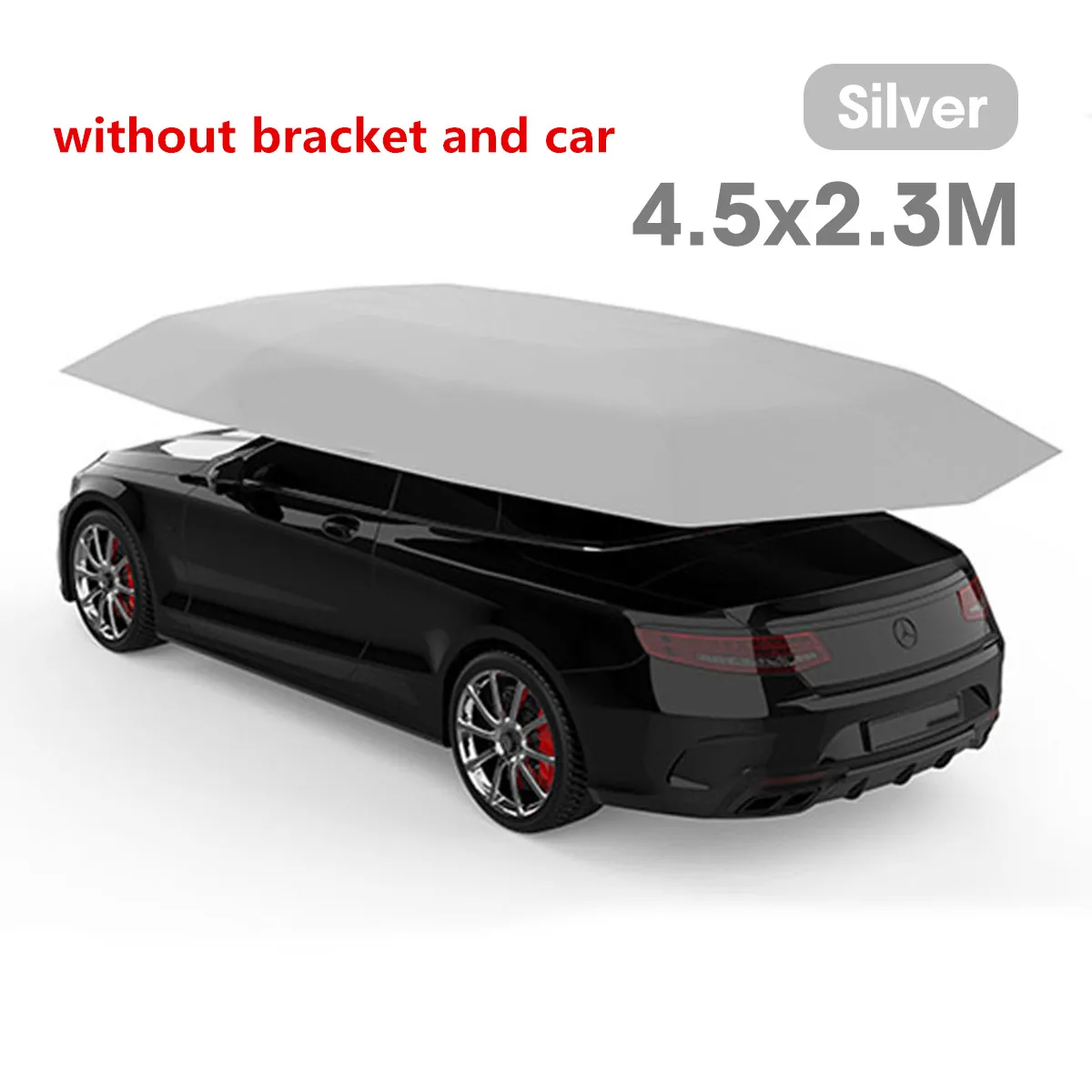 4.5x2.3 M Silver 4,5x2,3 м/4,2x2,1 М Портативный уличный автомобильный тент, автомобильный зонтик, солнцезащитный тент, покрытие из ткани Оксфорд, Полиэстеровые автомобильные Чехлы(без кронштейна - Название цвета: 4.5x2.3 M Silver