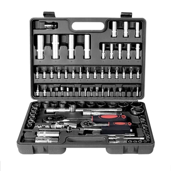 

94pc Socket Wrench Set Hand Tools Car Repairing Ratchet Wrench Screwdriver Combo Kit 1/2" 1/4" Auto Ratchet Socket Set